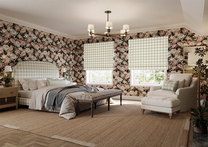 Gingham, Bud Green - Twist&Fit Roman Blind - Image 7